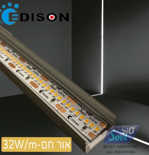 סרט לד 32W 24V 360 led 2835 - אור חם-3000K