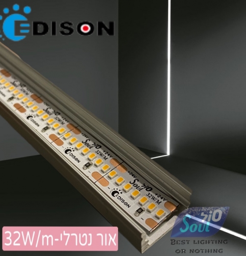 סרט לד 32W 24V 360 led 2835 - אור נטורל-4000K