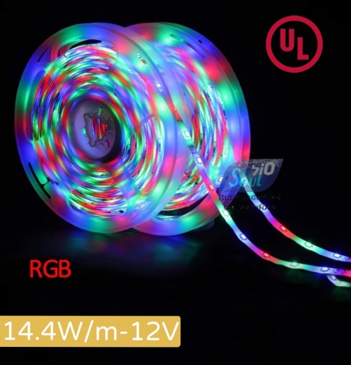 סטריפ UL 14.4W/12V RGB-60LED/M -(לד 5050)